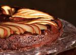 American Flourless Chocolate and Pear Cake Dessert