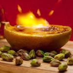 Canadian Flambe Mango Brulee with Pistachio and Xo Brandy Appetizer