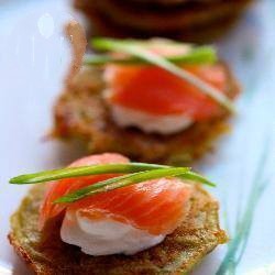 American Potato Pancakes with Smoked Salmon 1 Appetizer