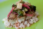 American Sauteed Bluefish With Spicy Salad and Ginger Rice Recipe Appetizer
