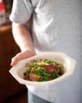 American Butterbraised Peas and Leeks with Bresaola Appetizer