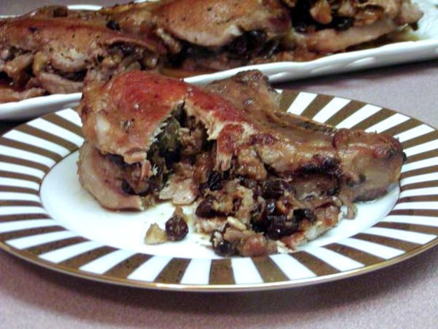 American Appleraisin Stuffed Pork Chops Appetizer