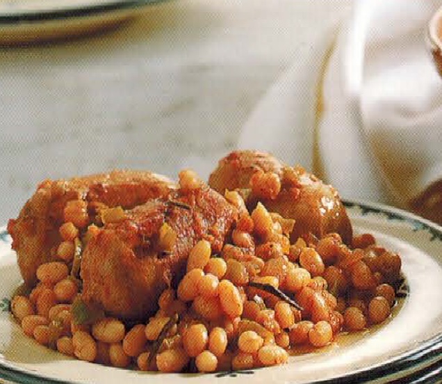 American Pork Sausages With White Beans Dinner