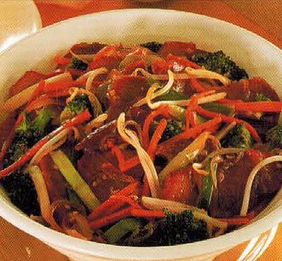 American Stir-fry Barbecued Pork And Broccoli Appetizer