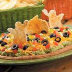 American Texmex Dip with Spooky Tortilla Chips Appetizer