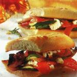 American Baguette with Baked Vegetables Appetizer