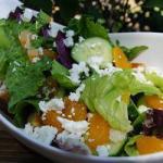 American Salad of Cucumbers and Citrus Fruits with Goat Cheese Dinner