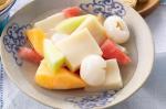 Chinese Almond Jelly With Lychee And Melon Salad Recipe Dessert