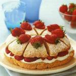 British Sponge Cake of Strawberries Dessert