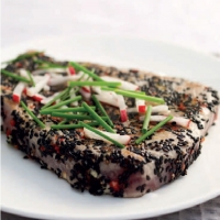American Seared Tuna with a Black Sesame Seed Crust BBQ Grill
