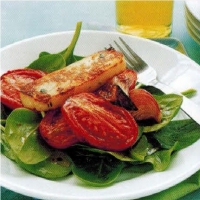 Swiss Tomato Haloumi And Spinach Salad Appetizer