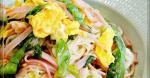 American Easy Stirfried Somen Noodles with Lettuce and Ham Appetizer