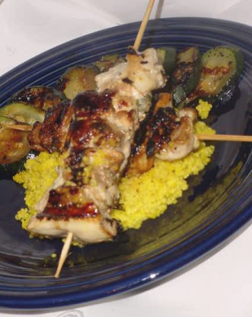 American Low Fat Chicken Kabobs Dinner