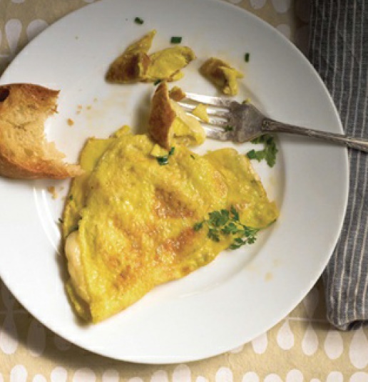 Chinese Brie And Chive Omelet Breakfast