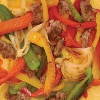 Italian Italian Sausage And Peppers Over Creamy Polenta Appetizer