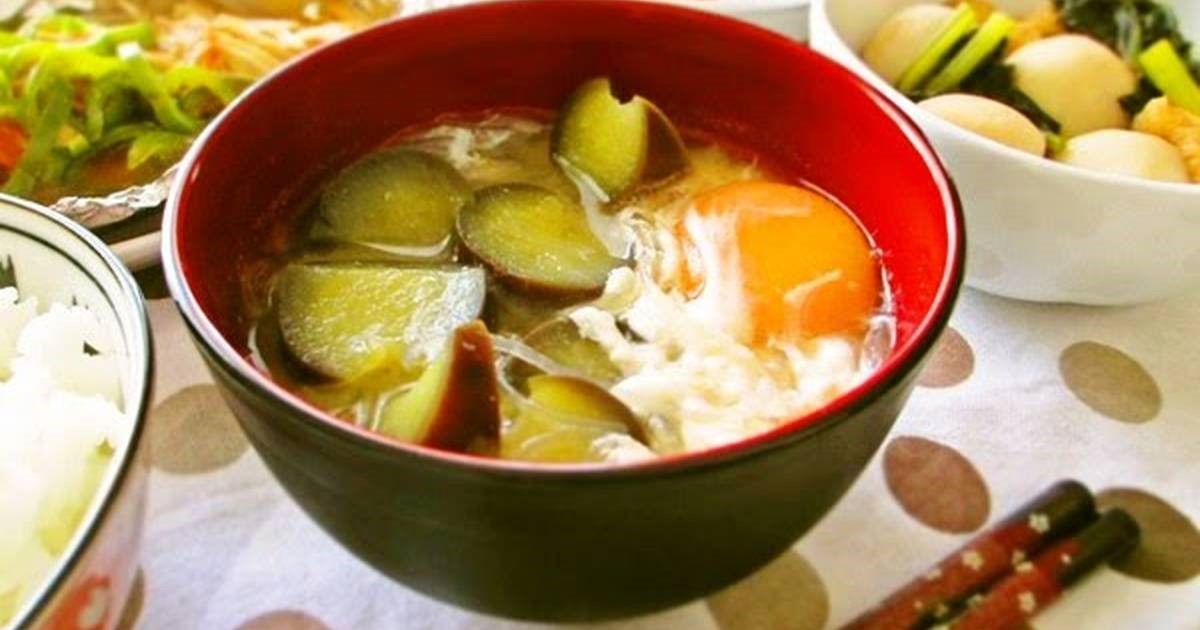 Canadian Hearty Eggplant and Harusame Bean Noodle Miso Soup Appetizer