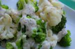 American Microwave Broccoli and Cauliflower With Mustard Sauce Appetizer