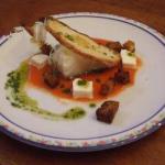 Canadian Stockfish in Pepper Sauce with Nuts of Buffalo Mozzarella Appetizer