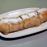 Canadian Apple Strudel from Filo Pastry with Cranberries Dessert