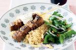 American Lamb Skewers With Parsley and Almond Salad Recipe BBQ Grill