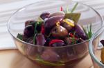 American Rosemary Chilli And Lemon Marinated Olives Recipe Appetizer