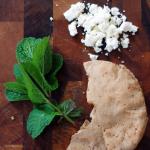 American Pita Sandwich With Feta Cheese and Mint Appetizer