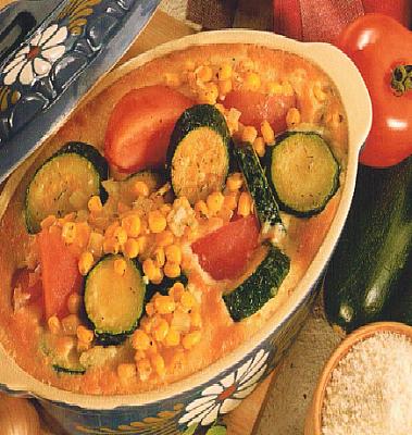 Canadian Zucchini Corn and Tomatoes Dinner