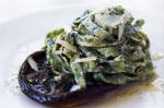 British Fresh Spinach Pasta With Mushrooms And Parmesan Oil Recipe Appetizer