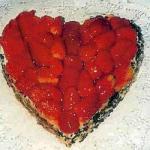 American Cake in Strawberries in Heart Dessert