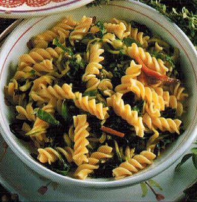 American Fusilli With Green Sauce Dinner