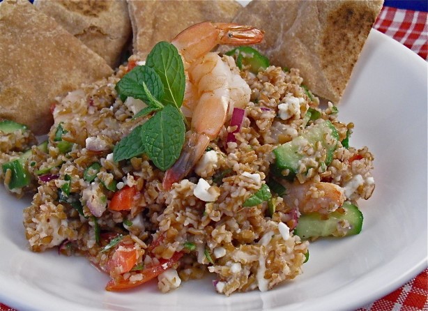 American Shrimp  Feta Tabbouleh Appetizer