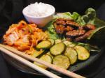 Korean Bulgogi korean Beef with Rice and Lettuce Dinner