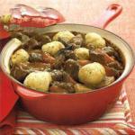 American Beef Stew with Beer and Horseradish Balls Appetizer