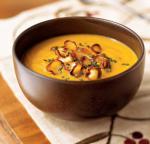 American Carrotparsnip Soup With Parsnip Chips Recipe Appetizer