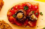 Italian Italian Mushroom and Tomato Toast Topper Dinner