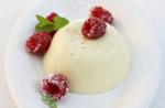 Italian Panna Cotta with Raspberries Dessert