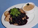 American Caputos Pork Chops With Pear Puree And Blueberries Dinner