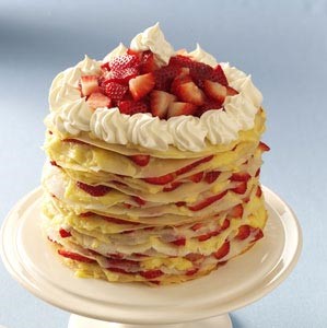 American Strawberrylemon Crepe Cake Dessert