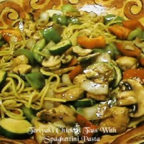 American Teriyaki Chicken Toss With Spaghettini Pasta Appetizer