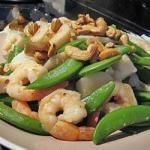 Chinese Sea Fruits Pan with Sugar Peas Dinner