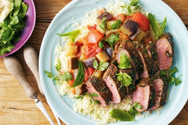 American Minty Lamb With Eggplant Relish Recipe Appetizer