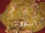 American Salmon With Curried Vanilla Rumbutter Sauce Dessert