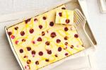 American White Chocolate Orange And Raspberry Cheesecake Slice Recipe Dessert