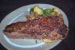 American Grilled Ribeye of Beef With Warm Potatoes Bacon and Leeks Dinner