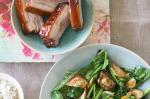 Stirfried Gai Lan With Garlic Ginger And Char Sui Pork Recipe recipe
