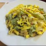 Canadian Tricoli Tagliatelle with Mushrooms and Bacon Appetizer