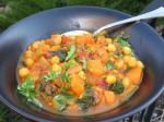 American Sweet Potato Curry With Spinach and Chickpeas Dessert