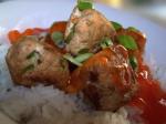 American Asian Chicken Meatballs Dinner