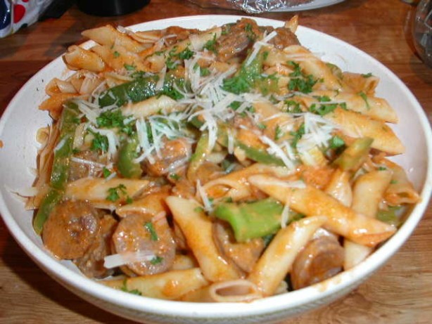 Italian Penne  Sausages a La Vodka Dinner