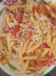 Italian Pink Sauce With Sausage and Pine Nuts over Penne Dinner